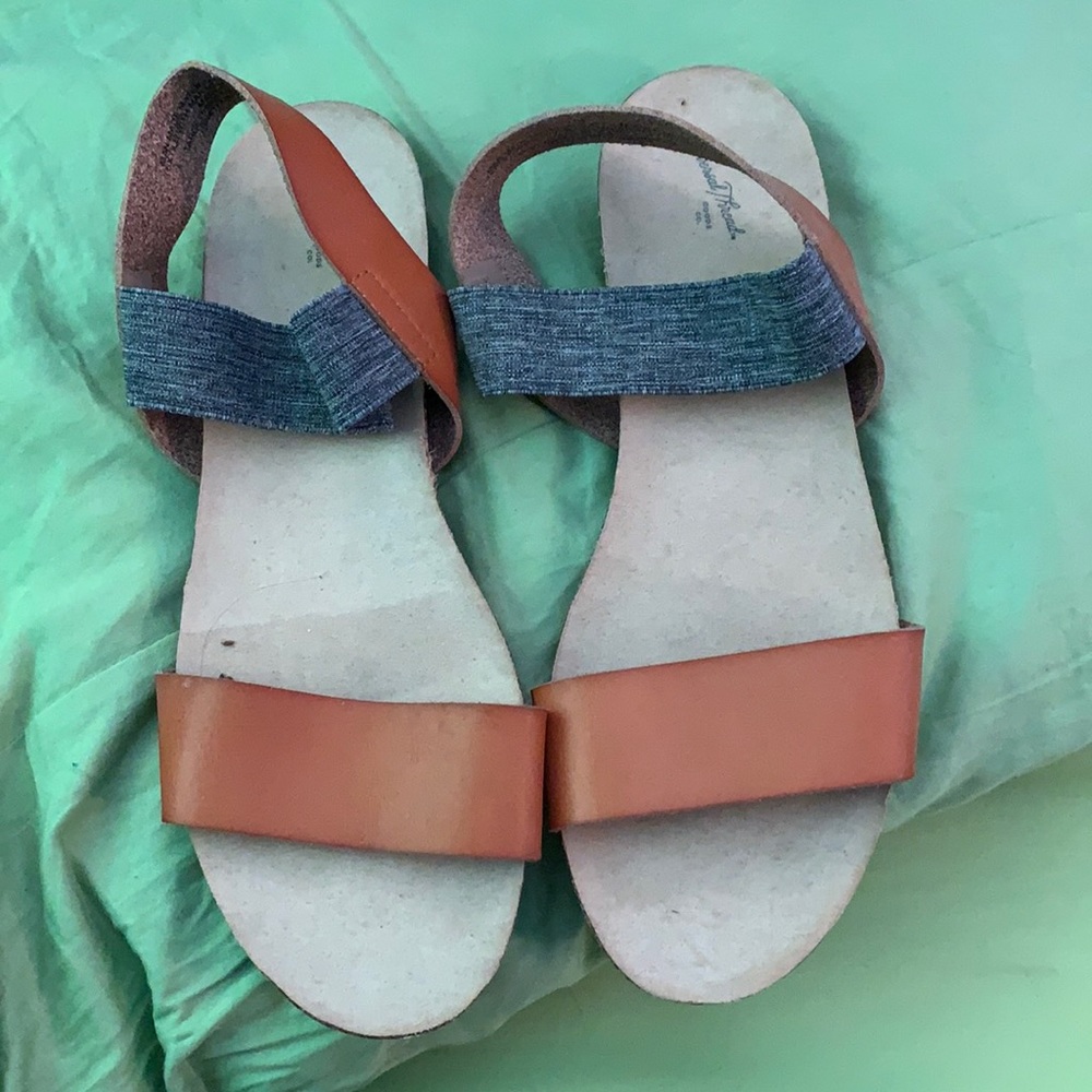 Brown/blue jean sandals
